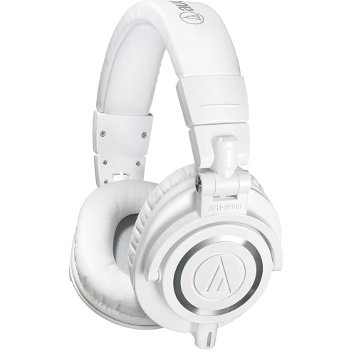 Audio-Technica ATH-M50X Wired Over Ear Headphones Without Mic (White)